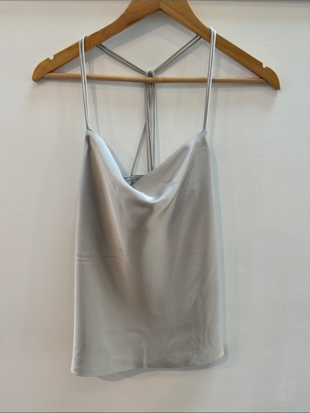Abercrombie & Fitch Silver Satin Cowl Neck Camisole